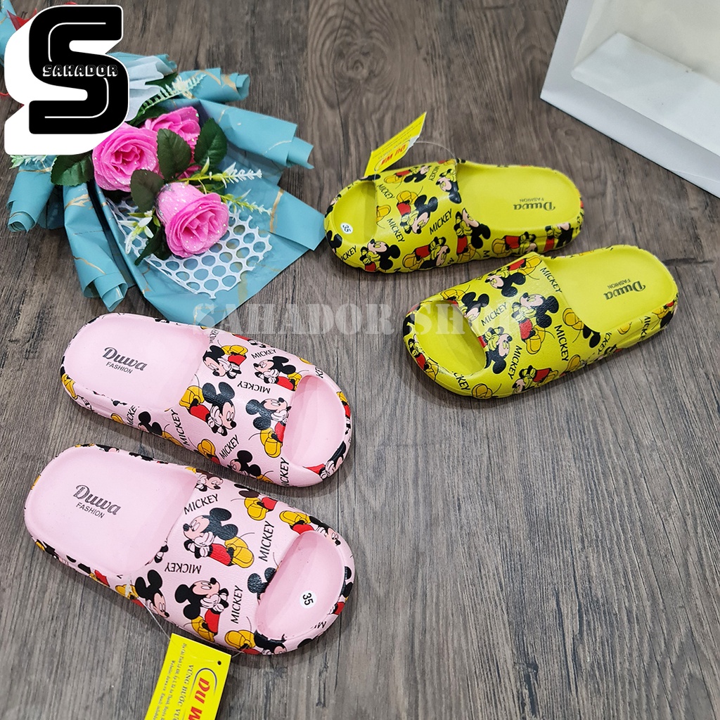 Dép nữ quai ngang bánh mì đúc nguyên khôi hình chuột mickey tuyệt đẹp BM097-7