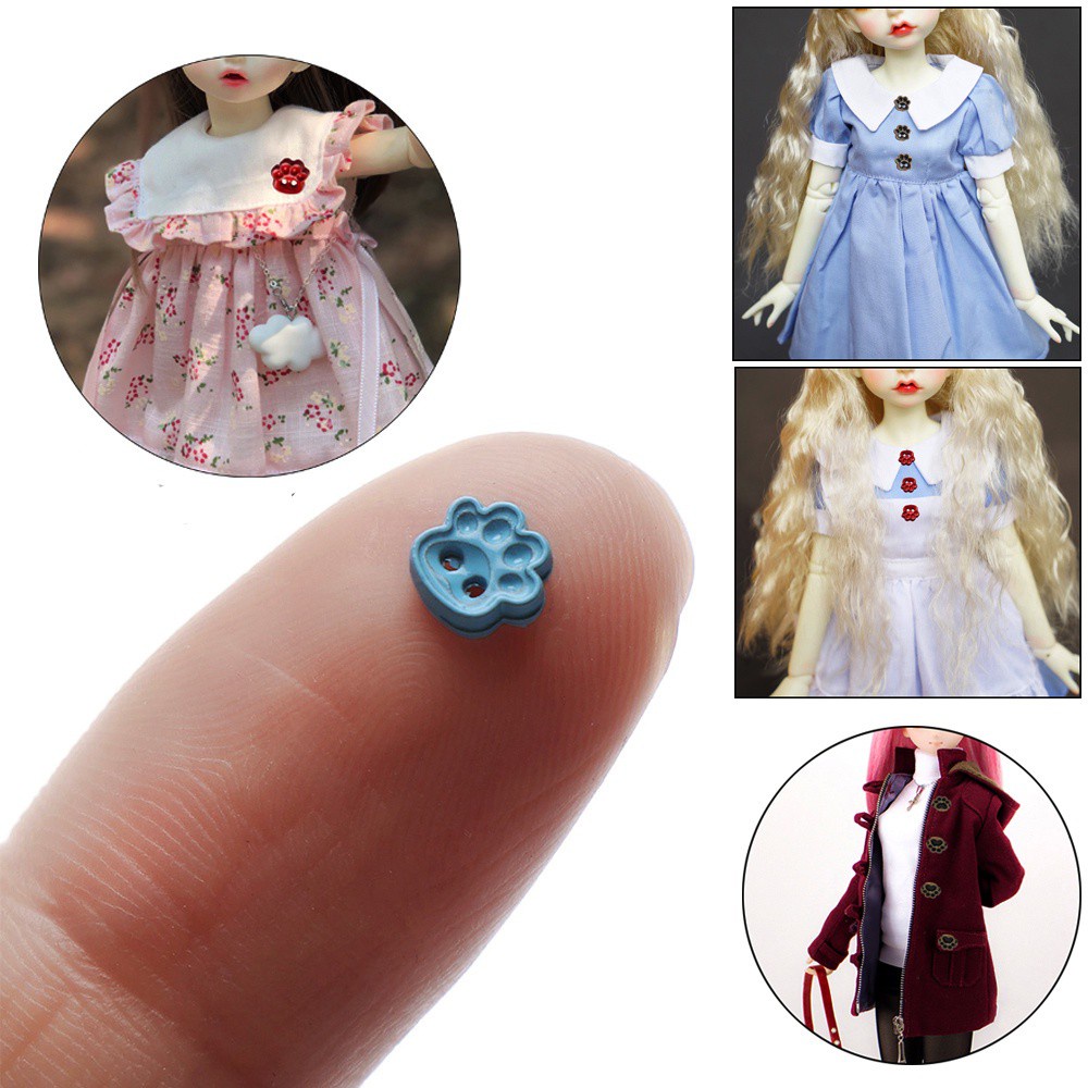 Bộ 20 Nút Kim Loại 5mm Mini 1/2 Lỗ 10 Màu Tự Khâu Quần Áo Búp Bê