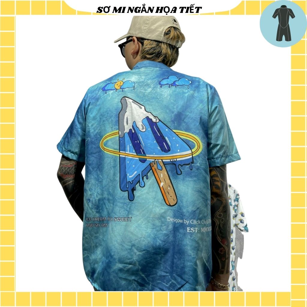 Áo Sơ Mi Tay Ngắn Unisex Cổ Bẻ Phong Cách Hàn Quốc Freesize