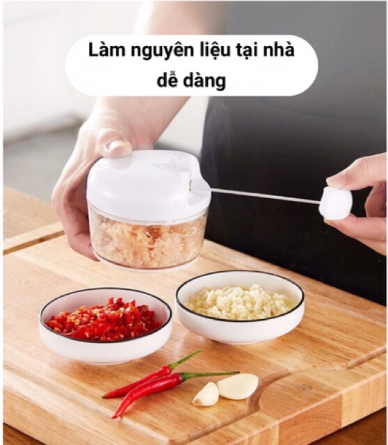 Cối xay tỏi ớt đa năng kéo tay