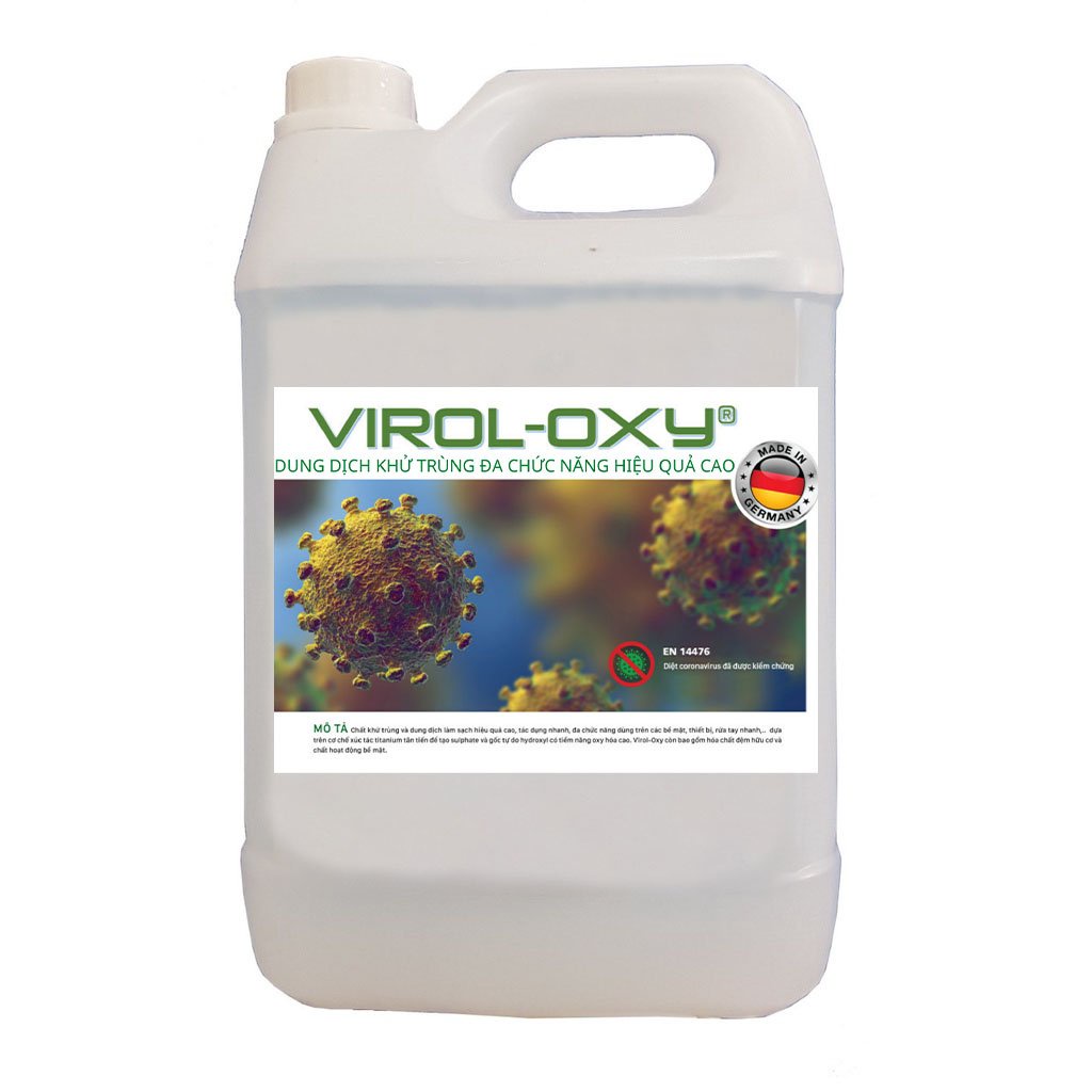 Combo Bột sát khuẩn, khử khuẩn Virol-Oxy 20gr kèm Can chứa 2 lít - Nhập khẩu CHLB Đức - Không mầu, không mùi, an toàn