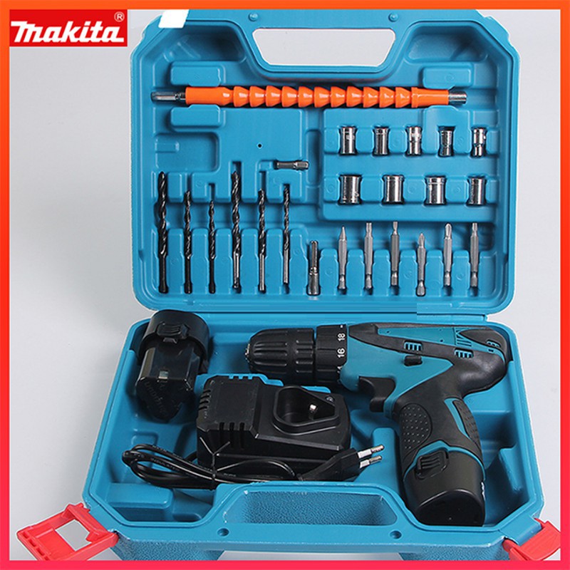 MÁY KHOAN MAKITA 12V - KÈM BỘ PHỤ KIỆN 24 CHI TIẾT - MÁY BẮT VÍT MAKITA - MÁY KHOAN PIN 12V -  2PIN - 100% LÕI ĐỒNG