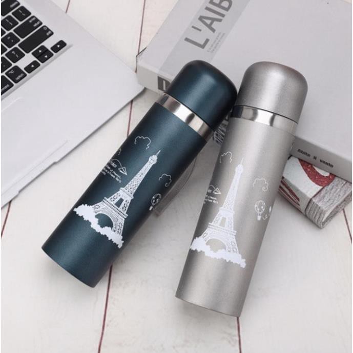 Bình Giữ Nhiệt 500ml Hình Tháp Eiffel Thiết Kế Đơn Giản Tinh Tế