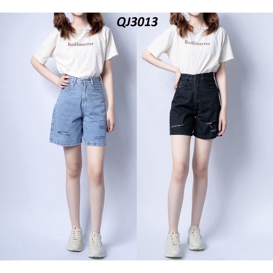 Quần Ngố Jeans Rách Dáng Rộng QJ3013
