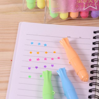 Bút Dạ Quang set 6 Cây có đóng dấu ngôi sao