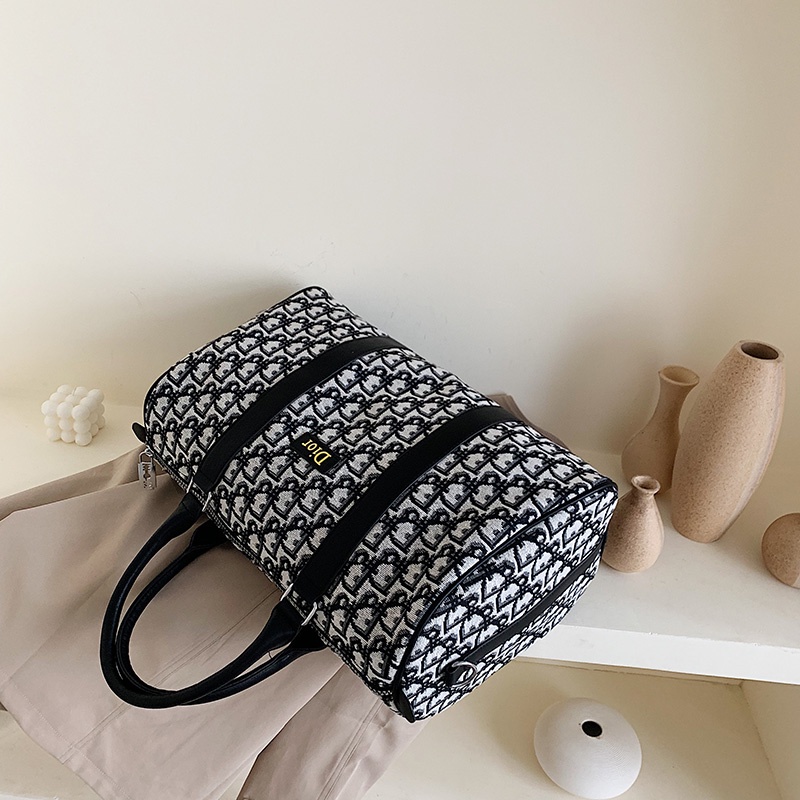 Túi du lịch in họa tiết Dior đơn giản thời trang cho nữ