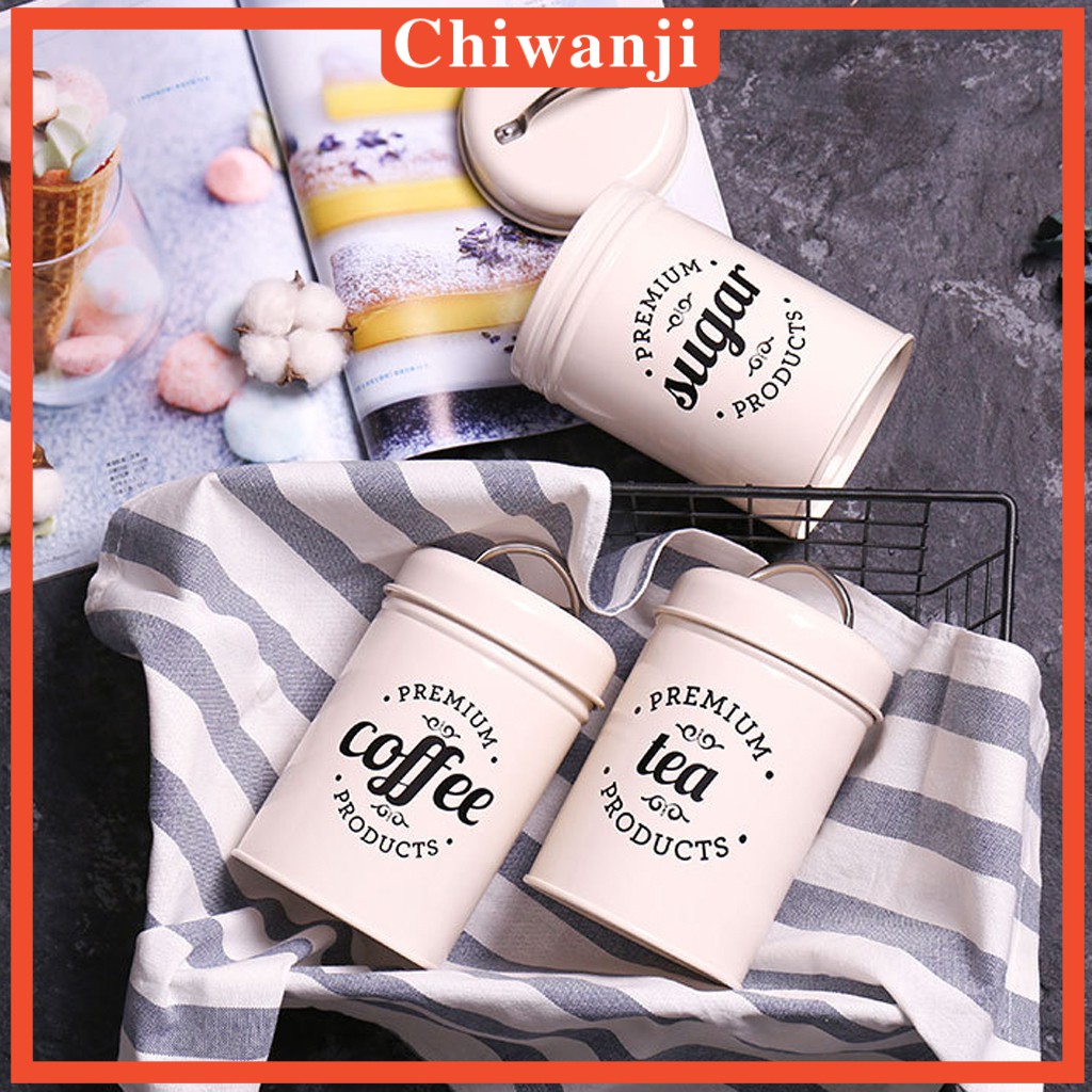 Bộ 3 Hộp Đựng Trà, Cà Phê Phong Cách Retro