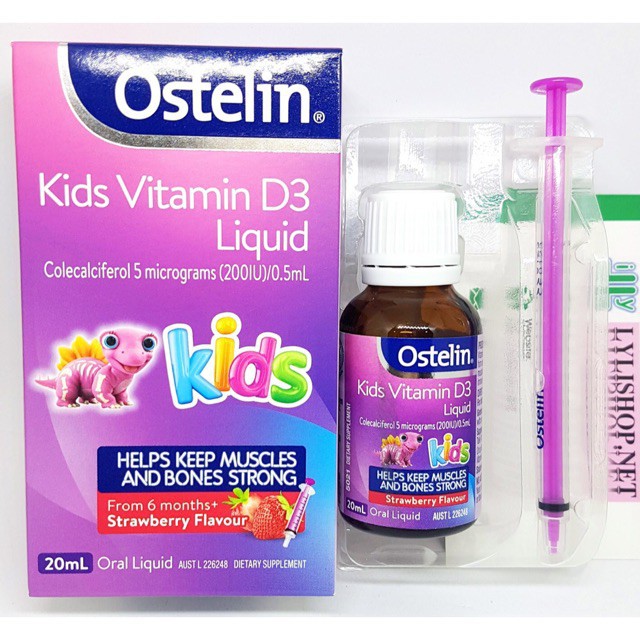 Ostelin Kids Vitamin D3 Liquid,Infan Drops.Bổ Sung Vitamin D3 Cho Bé Từ Sơ Sinh