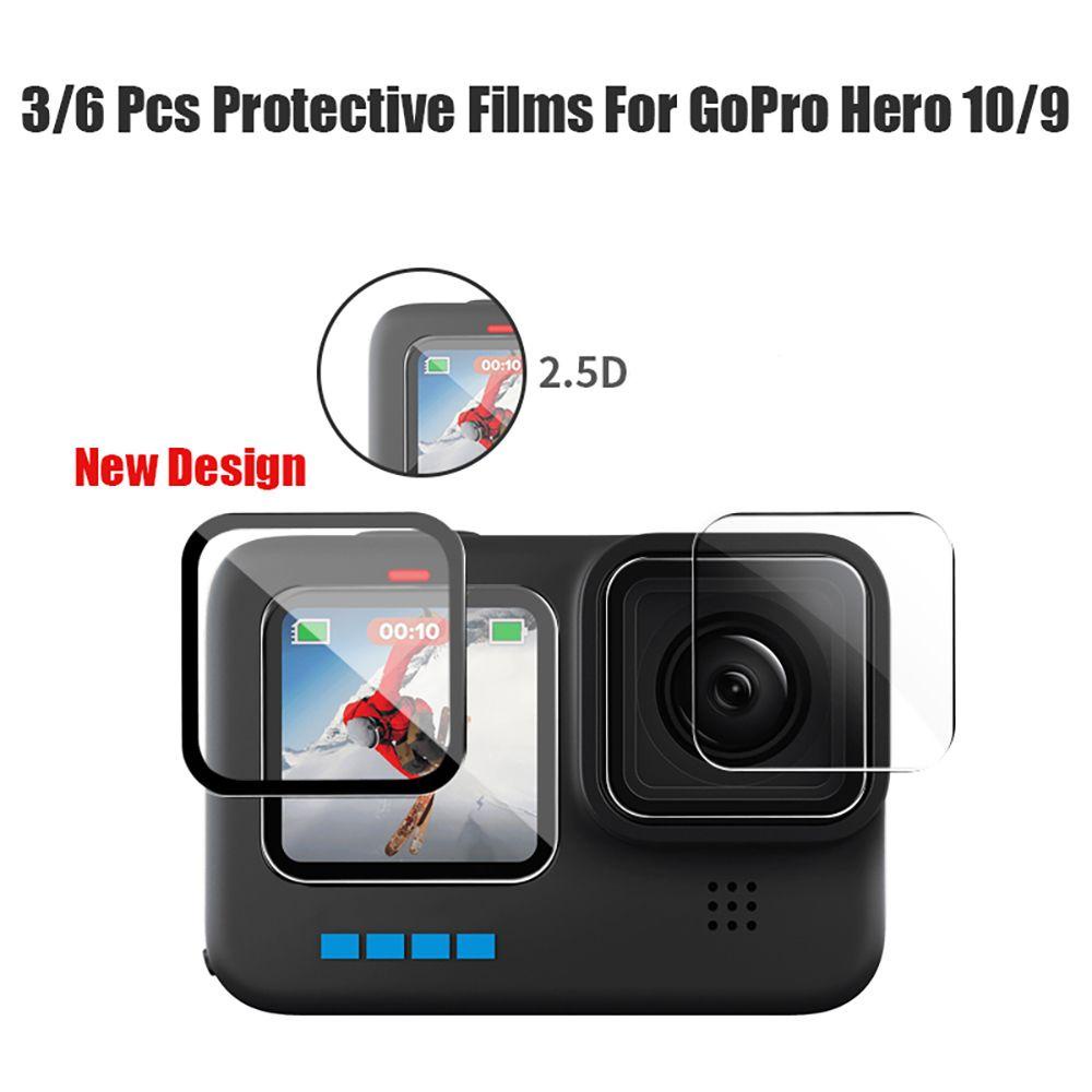 BEBETTERM 1 / 2 Bộ Film Dán Bảo Vệ Màn Hình Máy Ảnh GoPro Hero 10 9 Đen