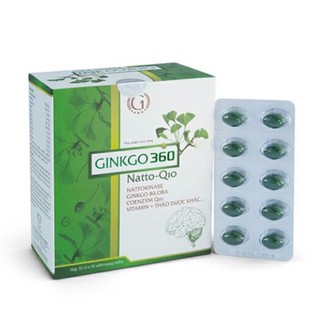 Ginkgo 360 Natto-Q10 - Viên Uống Tăng Tuần Hoàn Não - Hộp 100 Viên
