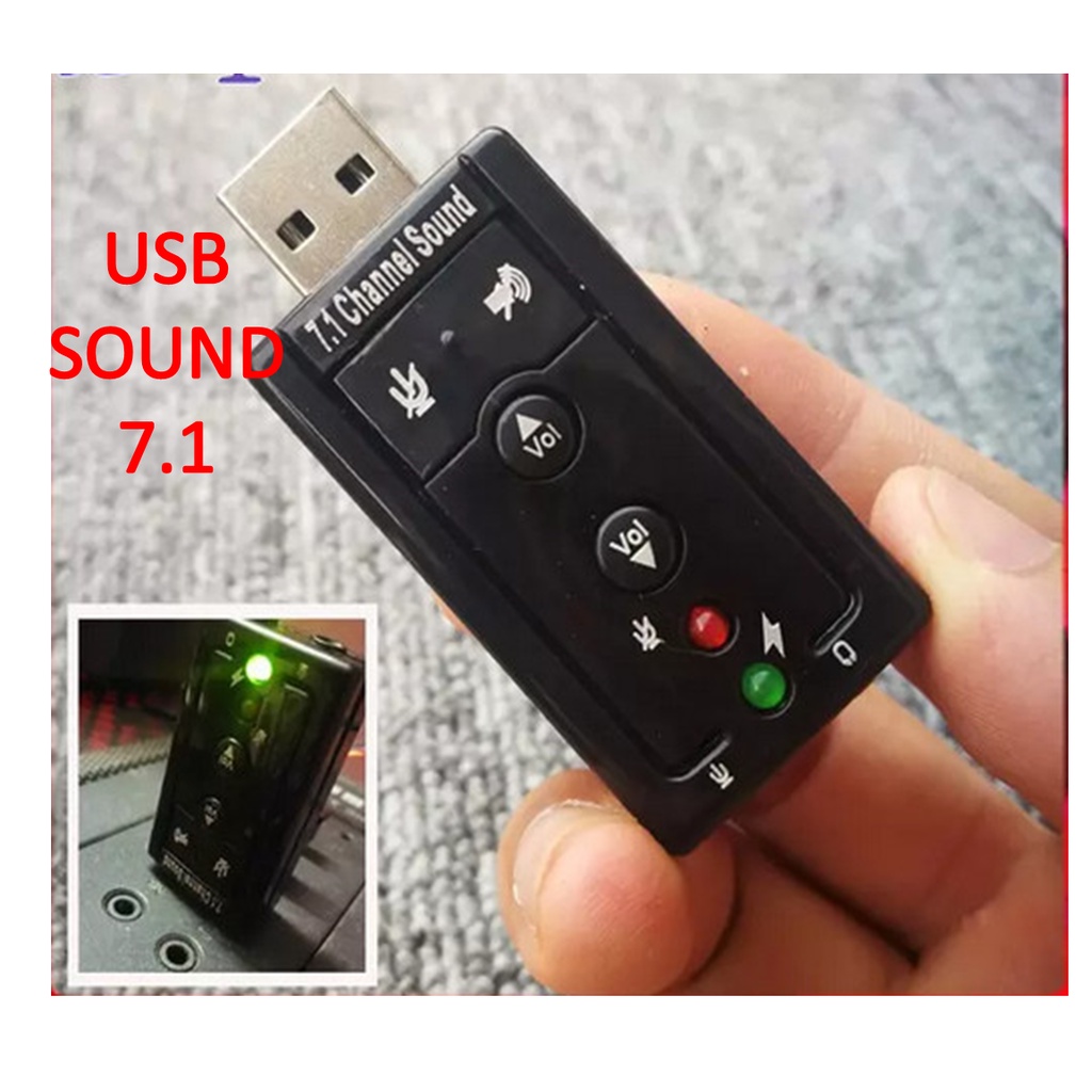 USB âm thanh SOUND 7.1 Cho Máy Tính Và Laptop - Có Nút Chỉnh Âm Lượng- Dành Cho Máy Tính Bị Hư Card Sound