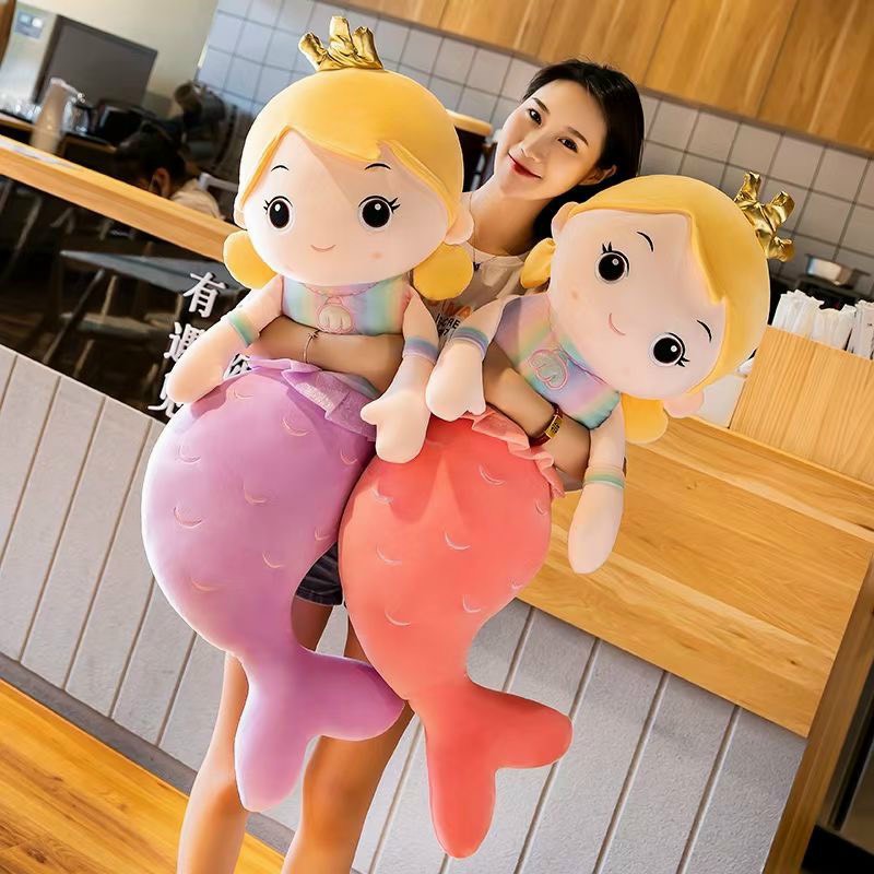 Gấu bông Nàng tiên cá cao cấp - Size 1m- Đồ chơi thú nhồi bông Nàng tiên cá, Bông gòn PP 3D tinh khiết
