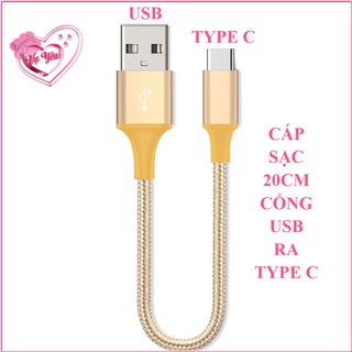 Cáp sạc điện thoại Type C bọc dù Ngắn 20cm chống đứt gãy - Sạc điện thoại, pin dự phòng...