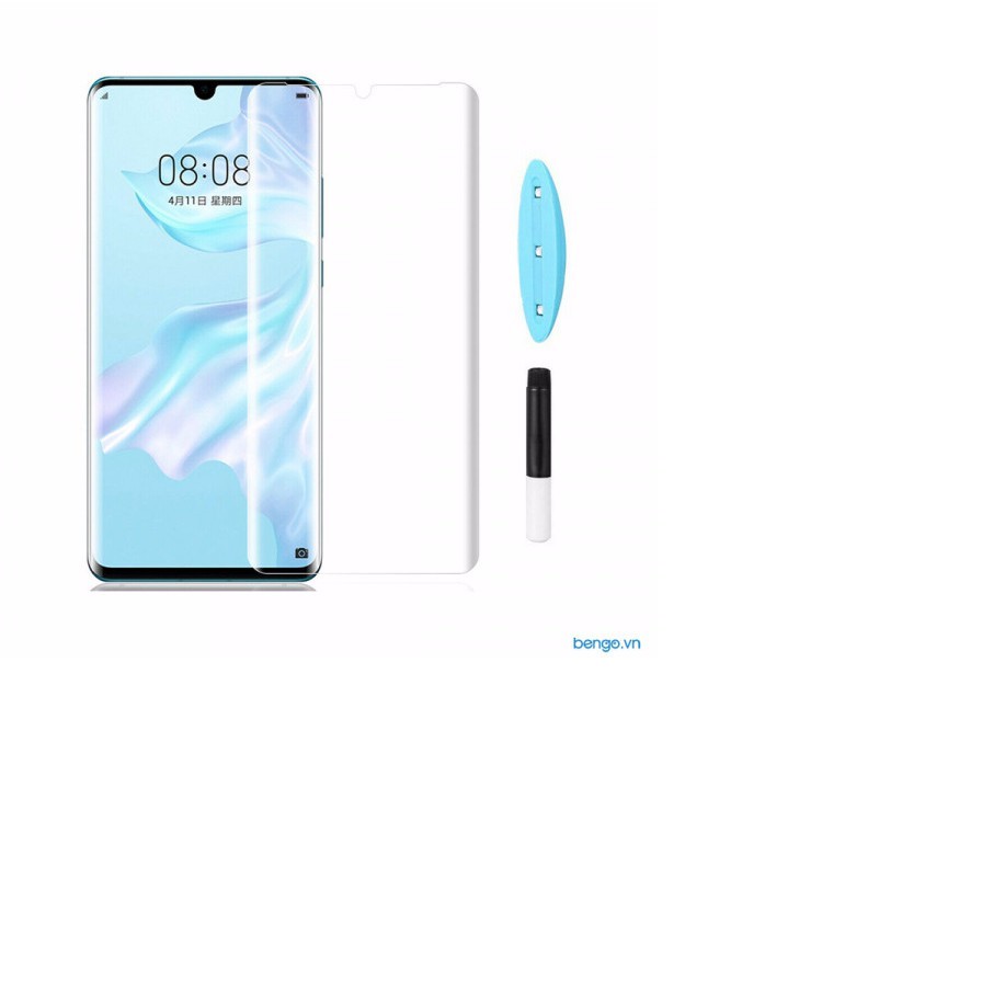 Kính cường lực trong suốt Full màn hình Full keo UV cho điện thoại Huawei P30 Pro