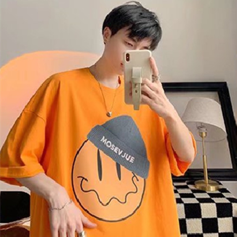 Áo Thun Tay Ngắn Dáng Rộng In Chữ Phong Cách Hip Hop Hàn Quốc Thời Trang Mùa Hè Cho Nam Size M-5XL