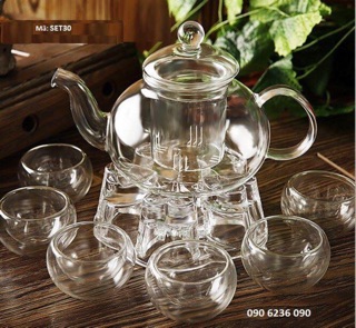 Bộ ấm trà thuỷ tinh( ko kèm khay)