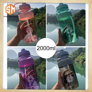 Bình Đựng Nước Sports Cup Tập Gym Bình Nước Có Ống Hút Và Dây Đeo Tiện Lợi Thể Thao Dun1000ml/1500ml