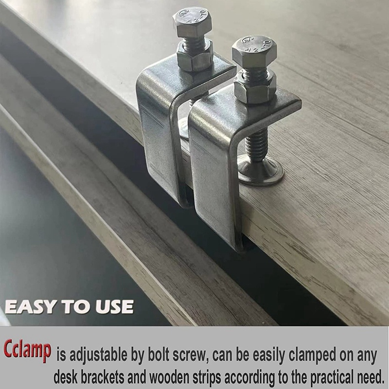 Set 4 Kẹp Bằng Thép Không Gỉ 304 Thiết Kế Hàm Rộng 65mm Chuyên Dụng