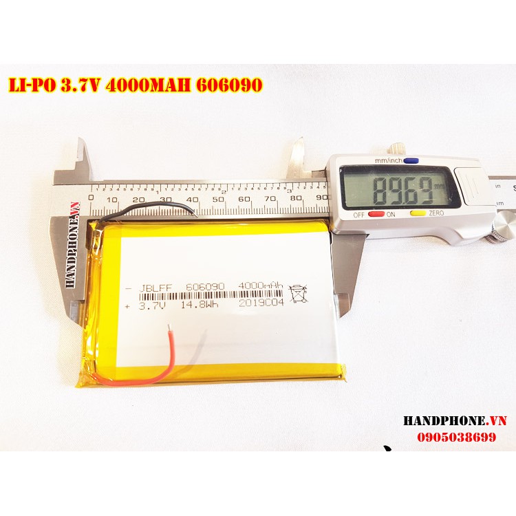 Pin Li-Po 3.7V 606090 4000mAh (Lithium Polyme)