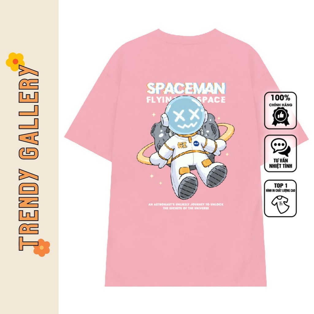 Áo Phông Nữ Form Rộng "Spaceman Flying In Space" Trendy Gallery, Áo Thun Tay Lỡ Basic Tee TV5069