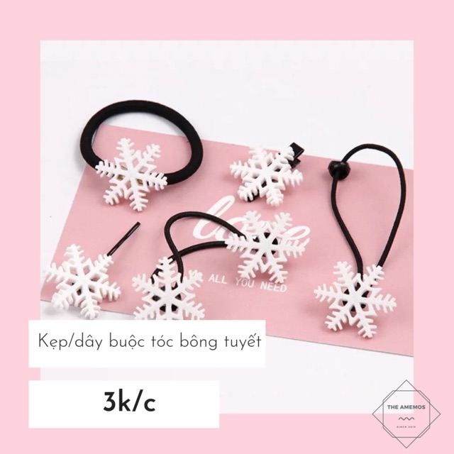 Kẹp tóc/dây buộc tóc bông tuyết
