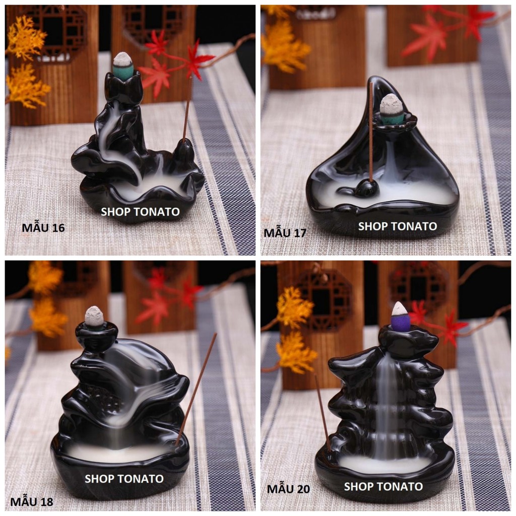 XÔNG TRẦM THÁC KHÓI TRẦM HƯƠNG SỨ 50 (21 MẪU) TẶNG 3 VIÊN TRẦM, THÁC KHÓI TỎA NGƯỢC | BigBuy360 - bigbuy360.vn