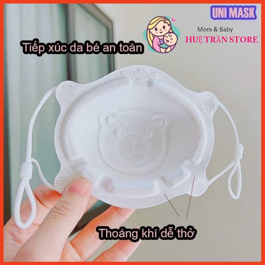 Set 3 chiếc khẩu trang 3D UNI MASK cho bé 0-3 tuổi - Khẩu trang cho bé sơ sinh kháng khuẩn - TIÊU CHUẨN NHẬT BẢN