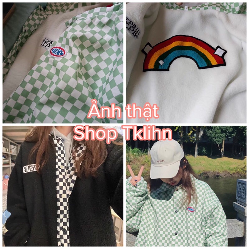 TKLIHN Áo khoác lông 2 mặt ULZZANG kẻ Caro hot TREND 2022 kèm 2 ẢNH THẬT CUỐI