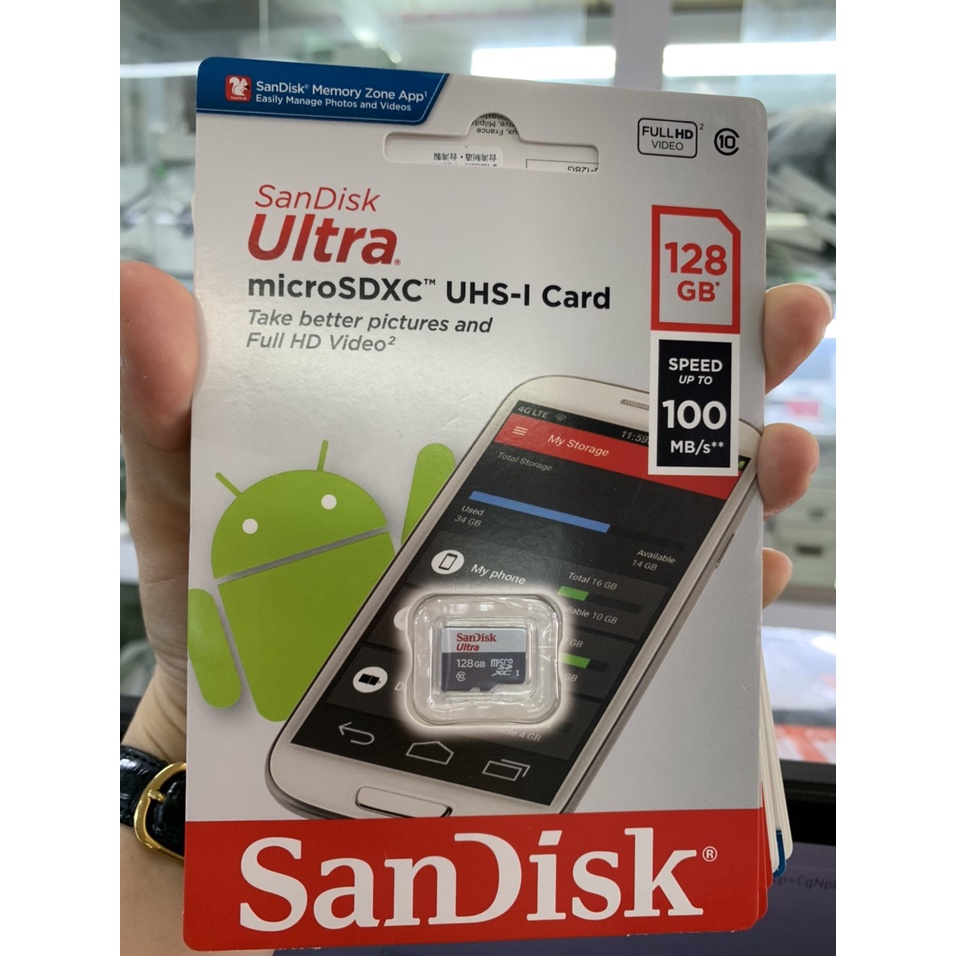 [CHÍNH HÃNG] Thẻ Nhớ MicroSD SanDisk Ultra 128GB Tốc Độ 100MB/s - Chính Hãng SPC