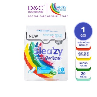 Băng vệ sinh Doctor Care Sleazy for Teen hàng ngày 15,5cm nhỏ gọn bảo vệ cơ thể thoáng mát cả ngày dài - Gói 20 miếng
