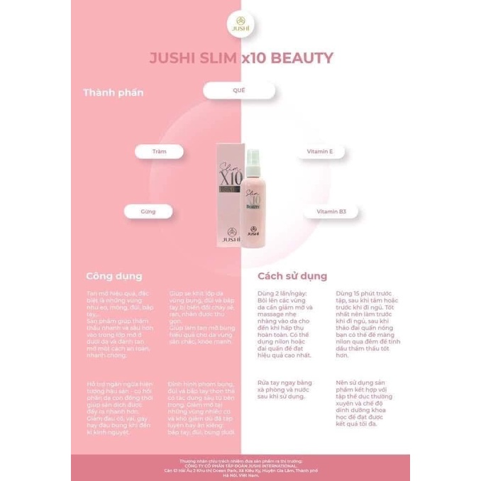 SLIM X10 BEAUTY JUSHI Hỗ Trợ Giảm Cân An Toàn,Đánh Tan Mỡ Thừa #TongKhoHANHJP