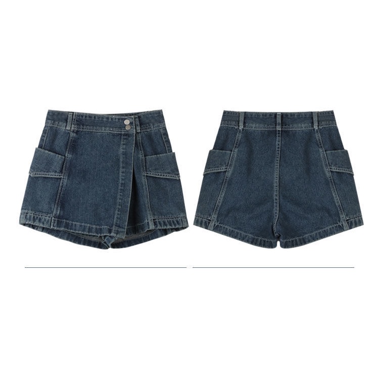 Quần Short Denim Eo Cao Dáng Rộng Phong Cách Retro Mỹ Thời Trang Mùa Hè Hàng Mới Dành Cho Bạn Nữ 2022