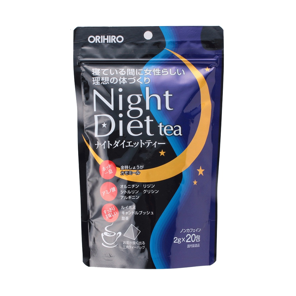 Trà giảm cân Night Diet Tea Orihiro 20 gói/túi Nhật Bản loại bỏ mỡ thừa thanh lọc cơ thể