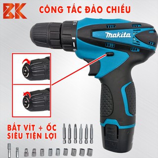 Máy Khoan, Bắt Vít Dùng Pin Maktia 12V - Tặng Bộ Phụ Kiện 24 Chi Tiết