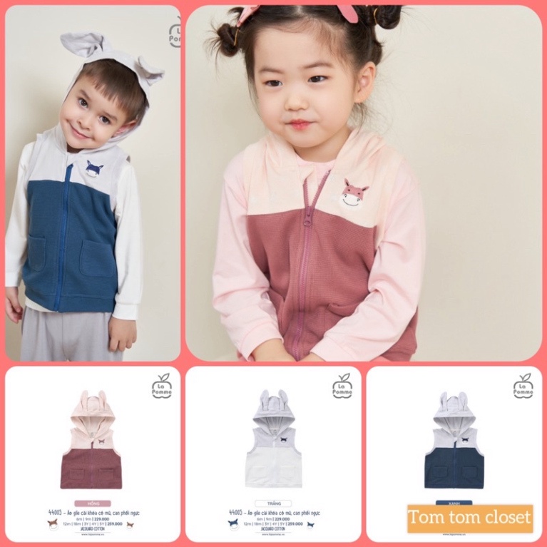 La Pomme áo gile mũ baby donkey 6m-5y
