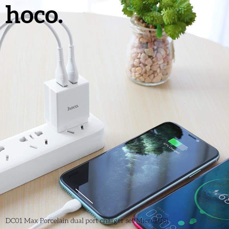 Bộ củ cáp sạc HOCO DC01 Max Micro USB Chính hãng Giá tốt