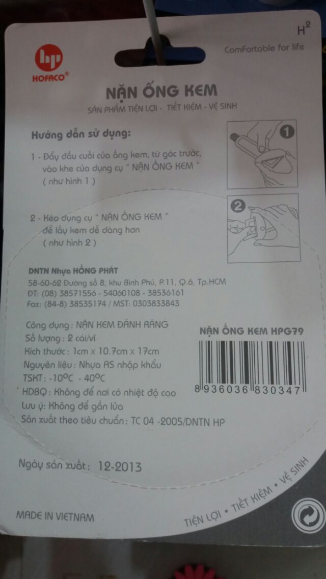 Nặn kem đánh răng Hofaco