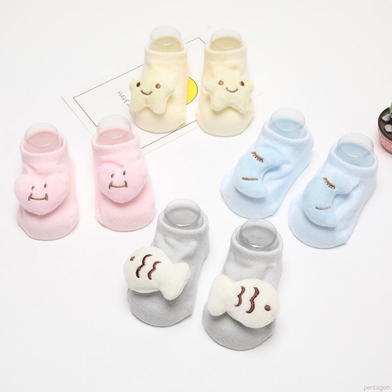 Tất cotton chống trượt in họa tiết hoạt hình dễ thương dành cho bé