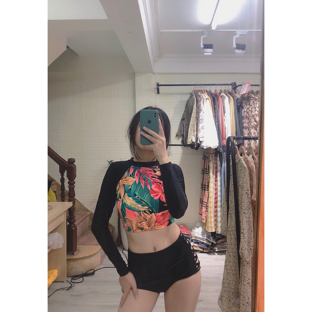 Đồ bơi Bikini hai mảnh đẹp họa tiết hoa dài tay- 2 kiểu ( Ảnh chụp thật 100%)- 100% như hình | BigBuy360 - bigbuy360.vn