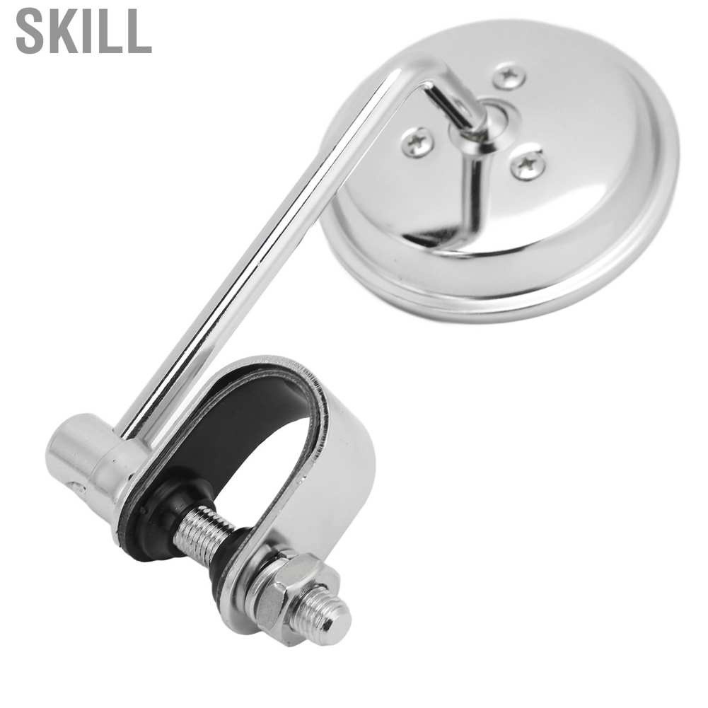 Skill Motorcycle Rearview Mirror 360° Rotation Adjustable Handlebar Bracket for Retro Motorbikes