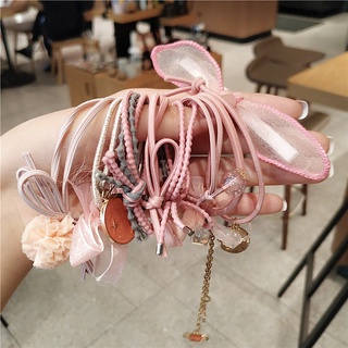 [Mới] Set 9 dây buộc tóc Hàn Quốc cao cấp kèm túi lưới