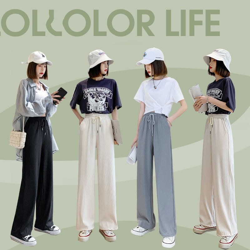 Quần ống rộng Họa Tiết Kẻ Sọc Chất Lượng Cao
