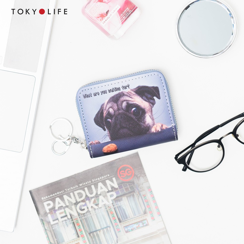 Ví nữ mini TOKYOLIFE họa tiết phong phú, xinh yêu đựng thẻ card rộng rãi kèm móc treo E9WAL300F