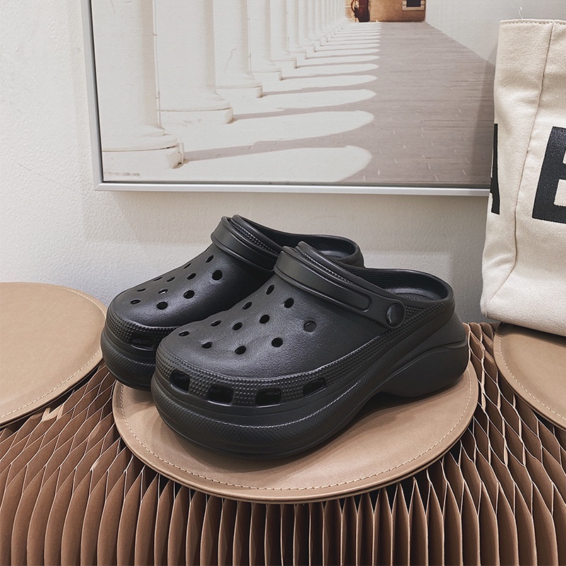 Giày Sandal Đế Xuồng Dày Đục Lỗ Thoáng Khí Thời Trang Đi Biển Mới Tth046 Cho Nữ