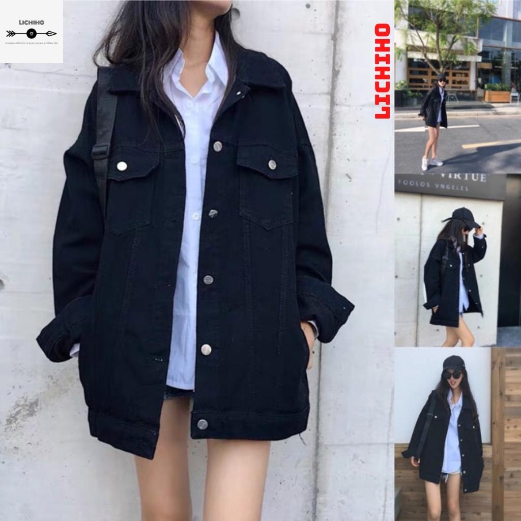 Áo khoác jean AKJ01 LICHIHO nam nữ form rộng street style nam nữ chất lượng xịn xò