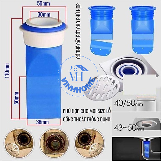 Bộ ống sillicon ngăn chặn mùi hôi cống, Ống Chặn Mùi Hố Gas, Ống Silicon Chặn Mùi Hôi Cống, Phễu, Bậu Ngăn Tóc, Chặn Rác