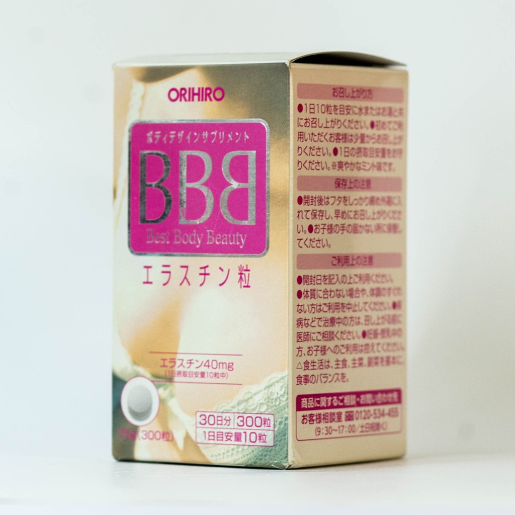 [Mã FMCGMALL -8% đơn 250K] Viên uống ORIHIRO BBB Best Beauty Body tăng kích thước và săn chắc ngực, 300 viên/hộp