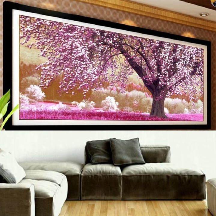 Tranh thêu cây tình yêu FJ0703 - kích thước: 168 * 92cm. (TRANH CHƯA LÀM)