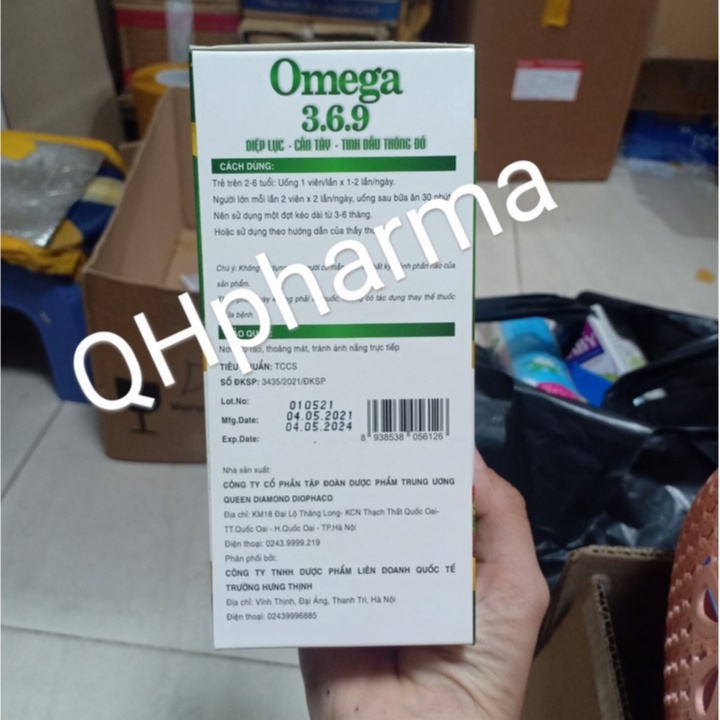Viên uống Omega 369 Diệp lục hộp 100 viên.