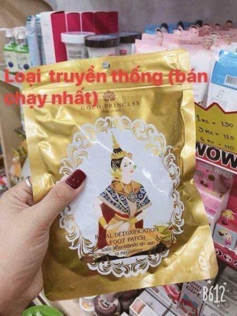 Miếng dán thải độc chân Gold Princess Thái Lan (Mỗi túi 10 miếng